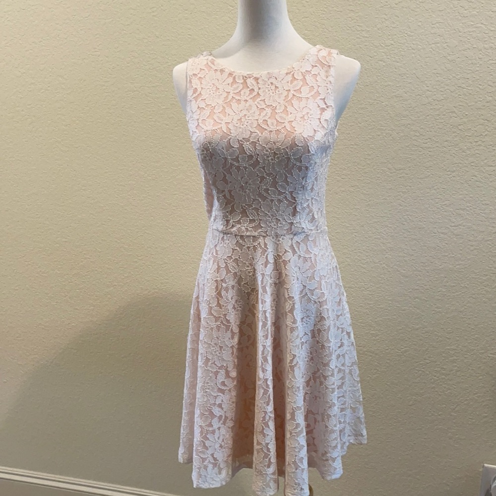 Light pink and white lace dress
